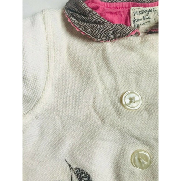 Girls Size 9M 6-9 Months Two Piece Message From The Heart Cream Jacket & Dress - Picture 6 of 9